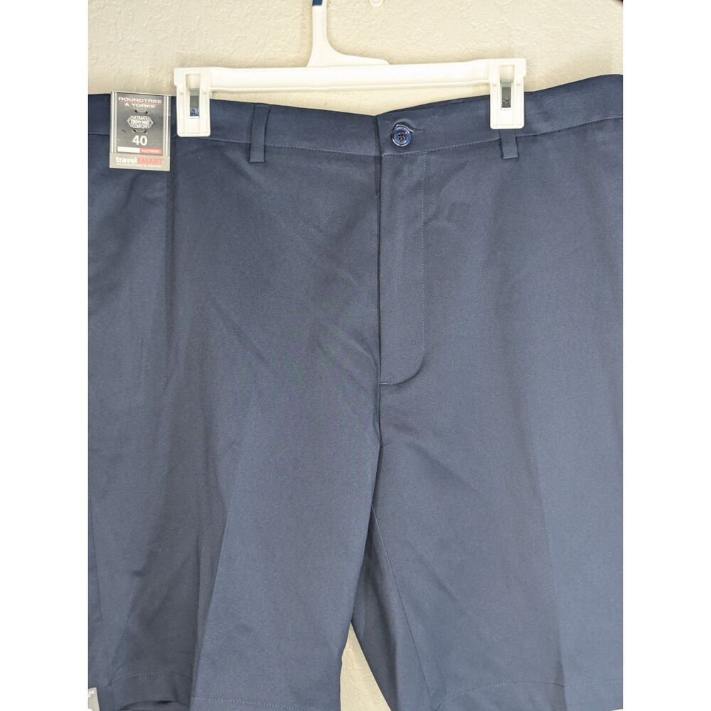 NWT Roundtree & Yorke Shorts Mens 40 TravelSmart Classic Fit Chino Stretch - Picture 3 of 6
